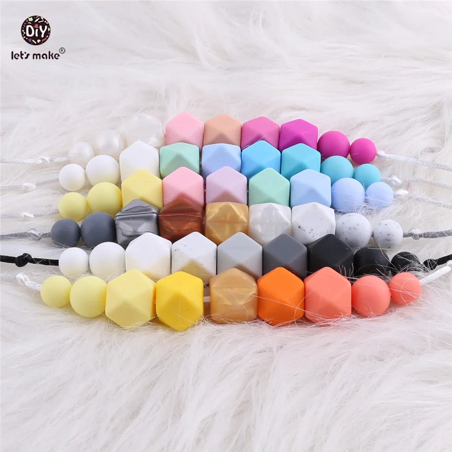 Let's Make 1PC Silicon Teether Food Grade Silicone Beads DIY Accessories Baby Products Bites Toys Baby Gifts Baby Teething Toys
