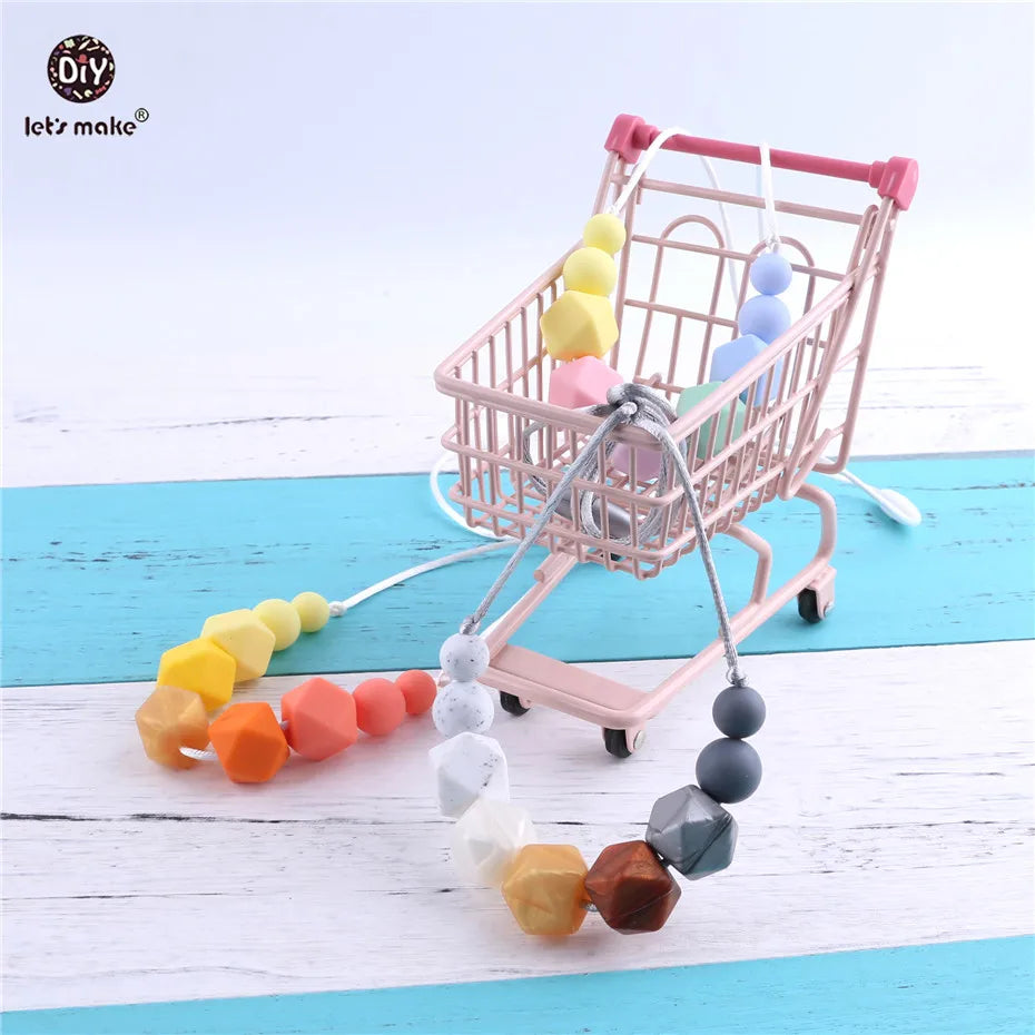 Let's Make 1PC Silicon Teether Food Grade Silicone Beads DIY Accessories Baby Products Bites Toys Baby Gifts Baby Teething Toys